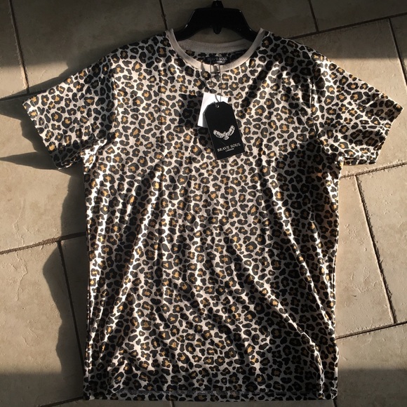 Brave Soul London Other - Men’s Cheetah Print T-Shirt